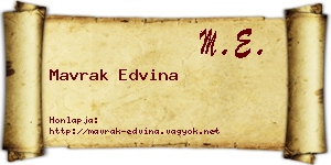 Mavrak Edvina névjegykártya